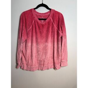 American Eagle Soft & Sexy Terry Pink Ombre Dip Dye Sweatshirt Womens Medium